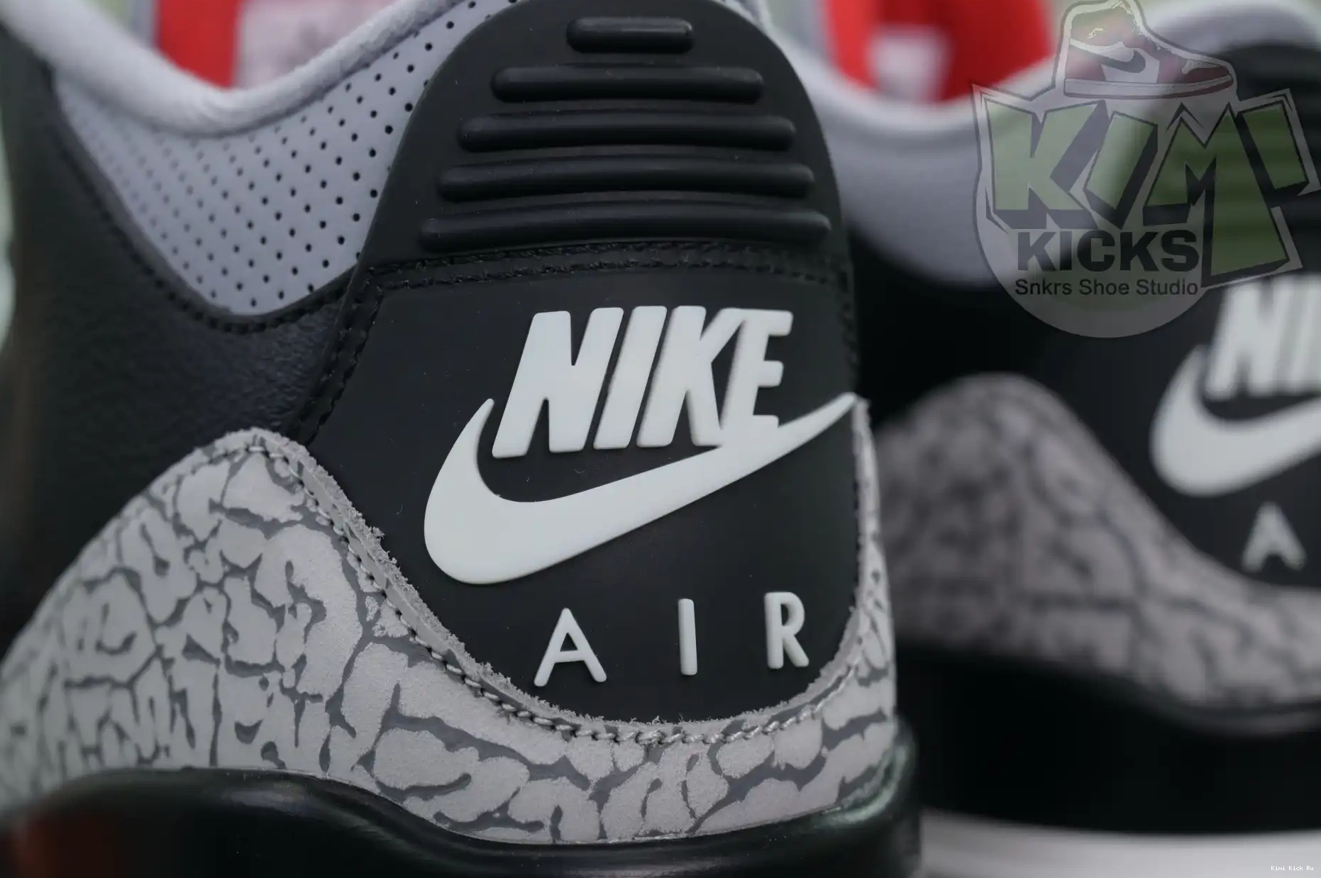 Air Cement Jordan Reimagined” 3“Black Kimikick 0607
